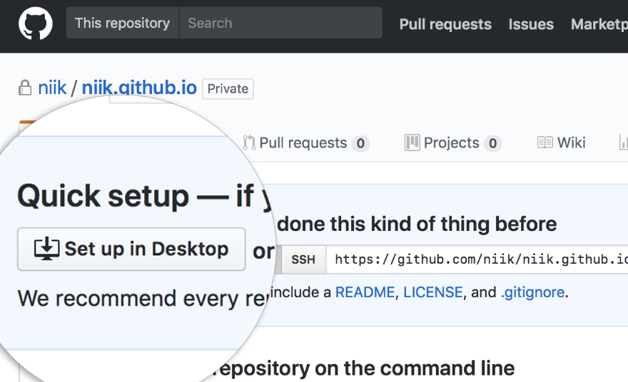 Clone your repo using Github Desktop